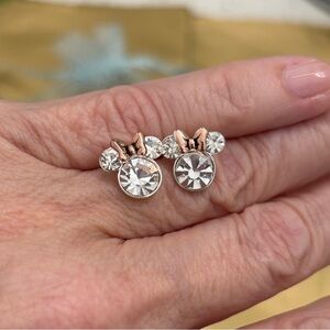 Minnie Mouse Crystal Bow and Rhinestone Snowflake Earrings (2 pair)